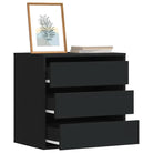 Klassieke ladekast van bewerkt hout met tijdloze uitstraling - Zwart / 60 x 41 x 58 cm / 1 - Commodes & ladekasten