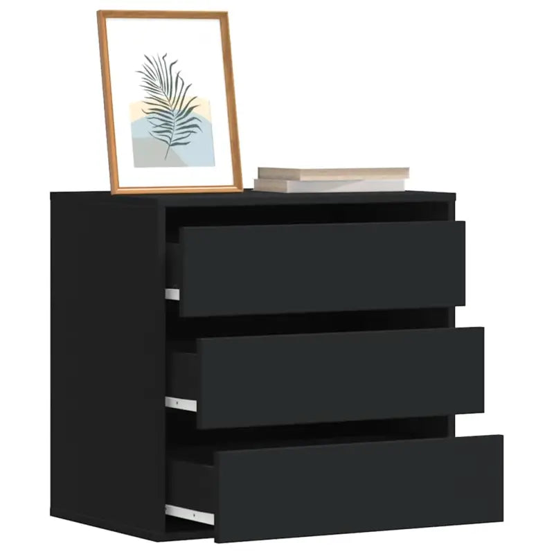Klassieke ladekast van bewerkt hout met tijdloze uitstraling - Zwart / 60 x 41 x 58 cm / 1 - Commodes & ladekasten