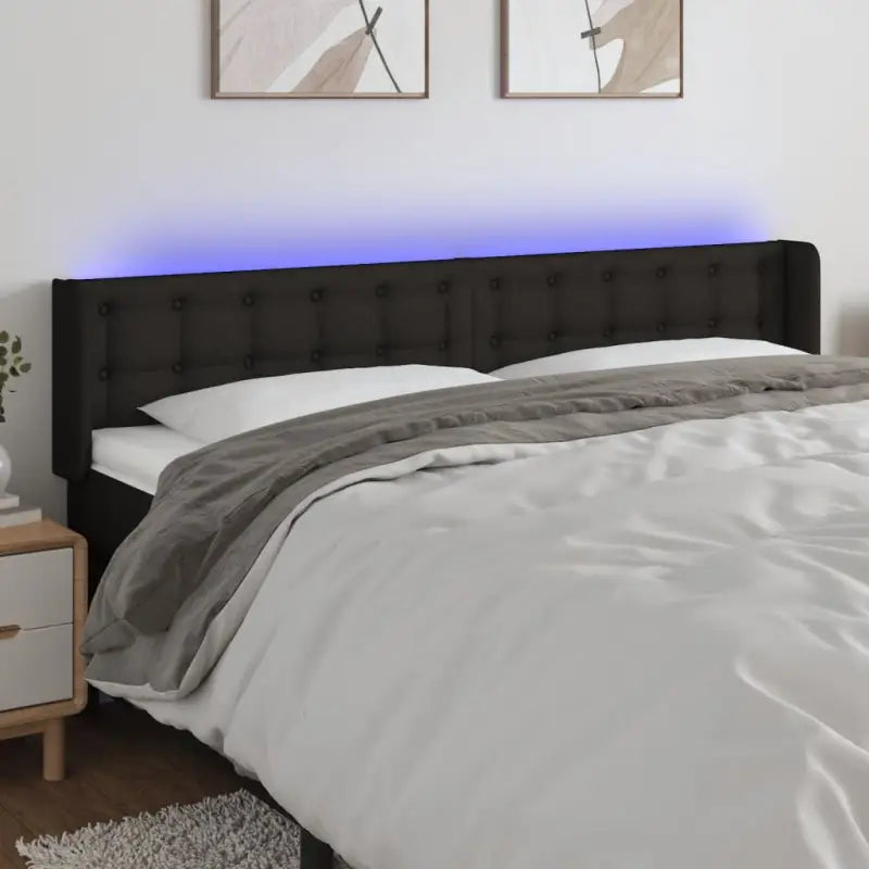 Klassieke LED Hoofdborden en Voetborden voor Moderne Slaapkamers - Zwart / 183 x 16 x 78/88 cm / 1 - Hoofdborden