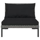 Klassieke loungeset met halfrond PE-rattan en lichtgewicht constructie - 4x midden - Tuinsets