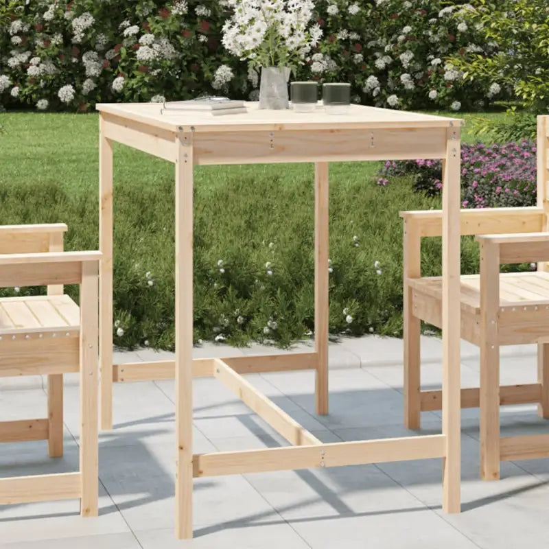 Klassieke Massief Grenenhouten Tuintafel voor buitengebruik - Natuurlijk grenenhout / 121 x 82.5 x 110 cm / 1