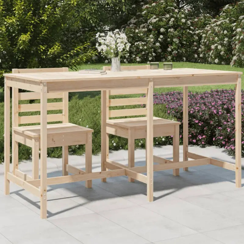 Klassieke Massief Grenenhouten Tuintafel voor buitengebruik - Natuurlijk grenenhout / 203.5 x 90 x 110 cm / 1