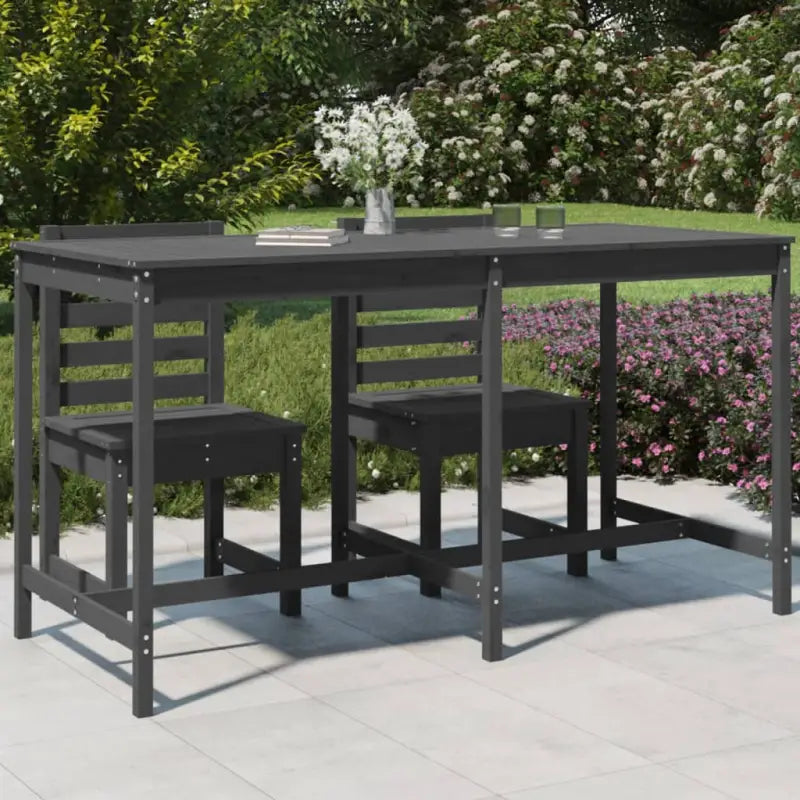 Klassieke Massief Grenenhouten Tuintafel voor buitengebruik - Grijs grenenhout / 203.5 x 90 x 110 cm / 1 - Tuintafels