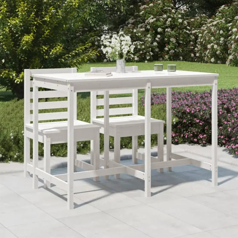 Klassieke Massief Grenenhouten Tuintafel voor buitengebruik - Wit grenenhout / 159.5 x 82.5 x 110 cm / 1 - Tuintafels