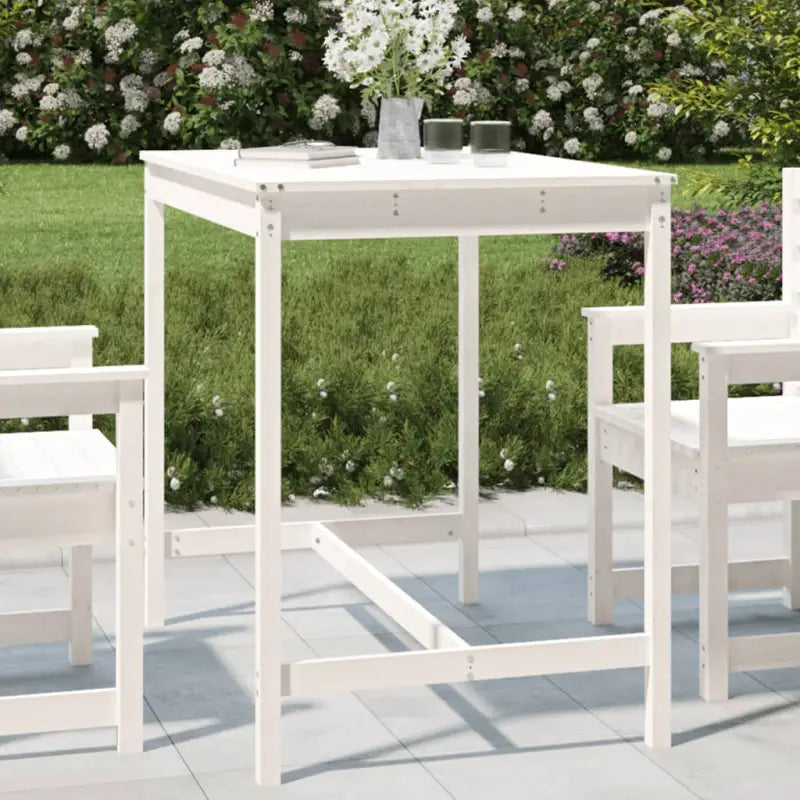 Klassieke Massief Grenenhouten Tuintafel voor buitengebruik - Wit grenenhout / 121 x 82.5 x 110 cm / 1 - Tuintafels
