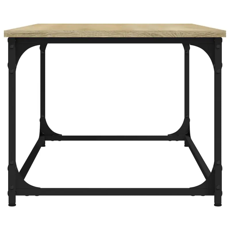 Klassieke salontafel met bewerkt hout en ijzeren frame voor elegantie - Salontafels