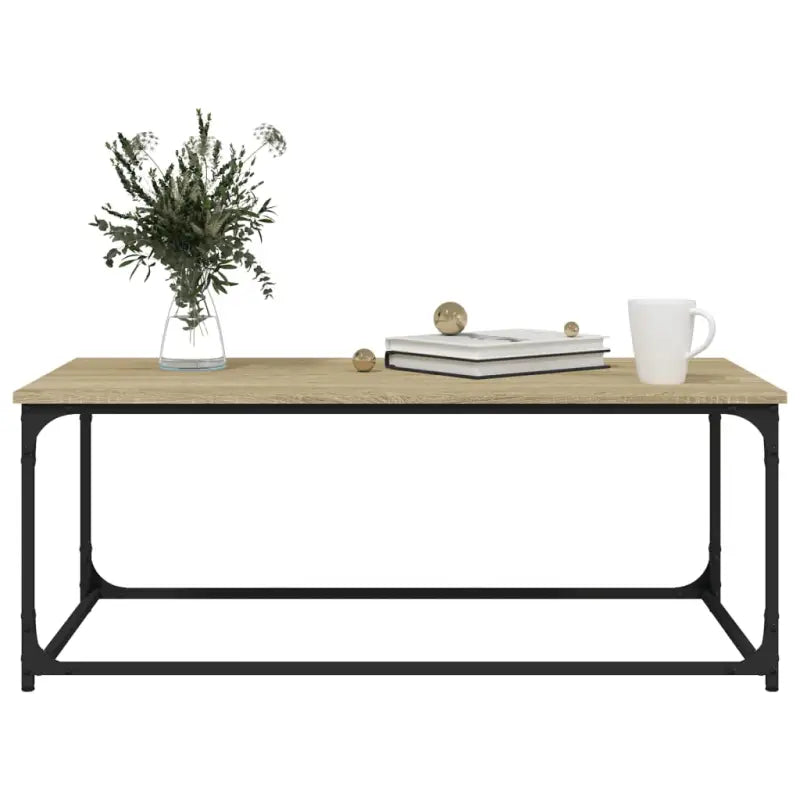 Klassieke salontafel met bewerkt hout en ijzeren frame voor elegantie - Salontafels