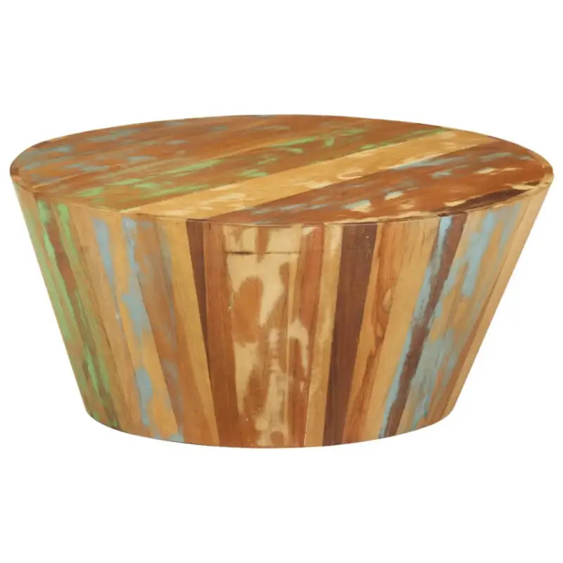 Klassieke salontafel van massief gerecycled hout een uniek meubelstuk - Ø 65 x 31 cm / 1 / massief gerecycled hout