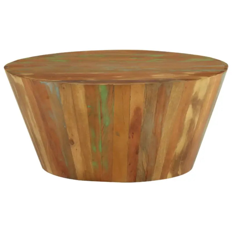 Klassieke salontafel van massief gerecycled hout een uniek meubelstuk - Ø 65 x 31 cm / 1 / massief gerecycled hout