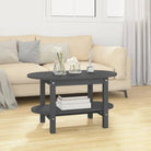 Klassieke salontafel van massief grenenhout met rustieke uitstraling - Grijs / 80 x 45 x 45 cm / 1 - Salontafels