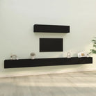 Klassieke televisiekast met bewerkt hout voor een stijlvol interieur - Zwart / 6 / 100 cm - Tv-meubels