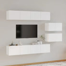 Klassieke televisiekast met bewerkt hout voor een stijlvol interieur - Wit / 6 / 80 cm - Tv-meubels