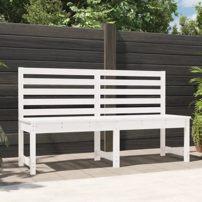 Klassieke tuinbank van massief Douglashout met gelat ontwerp - Wit grenenhout / 157.5 x 48 x 91.5 cm / 1 - Tuinbanken