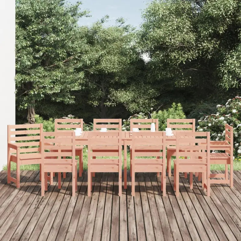 Klassieke tuinset van massief douglashout met stevig tafelblad - Natuurlijk douglashout - Tuinsets