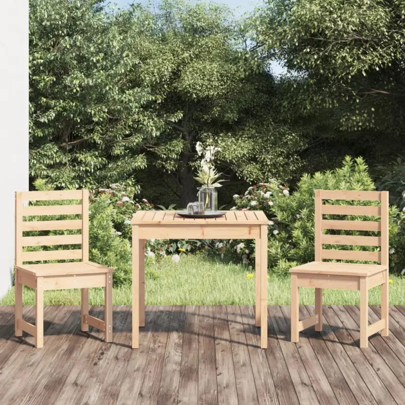 Klassieke tuinset van massief grenenhout voor buitengebruik - Natuurlijk grenenhout - Tuinsets