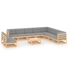 Klassieke Tuinset van Massief Grenenhout voor Relaxen en Ontspanning - Naturel / Ja - Tuinsets