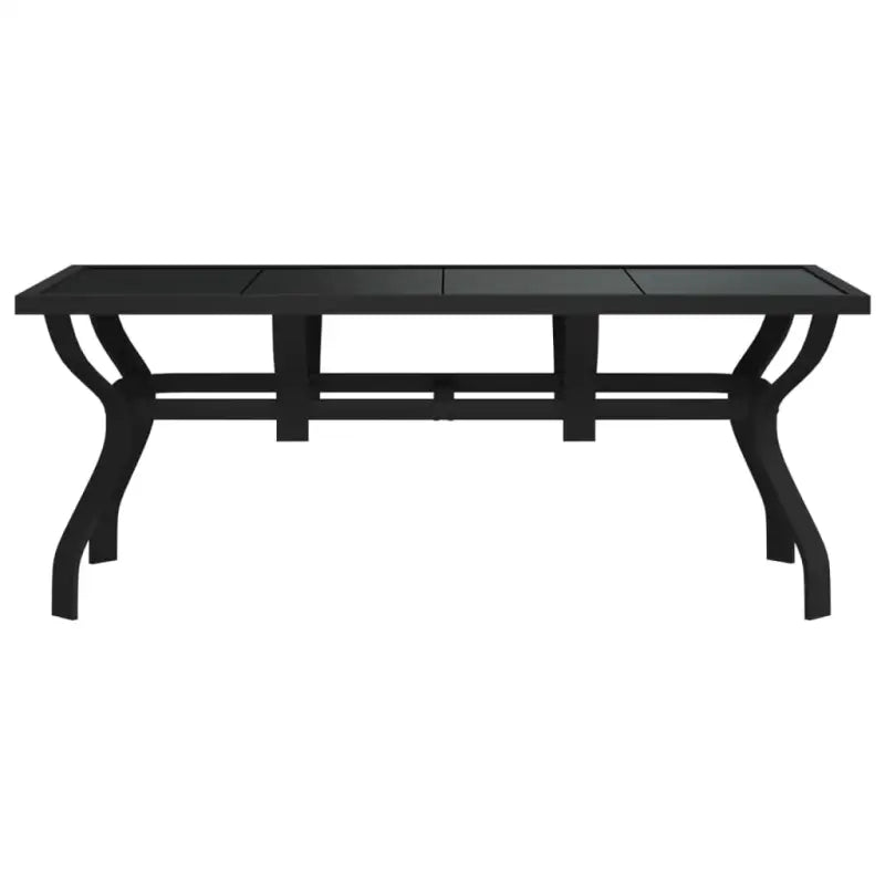 Klassieke tuintafel met gehard glazen blad en stabiele stalen poten - Tuintafels