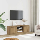 Klassieke TV-Kast met Deur in Hoogwaardig Bewerkt Hout - artisanaal eikenkleurig / 1 - Tv-meubels