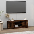 Klassieke TV-Kast met Deur in Hoogwaardig Bewerkt Hout - Gerookt eiken / 1 - Tv-meubels