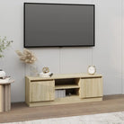 Klassieke TV-Kast met Deur in Hoogwaardig Bewerkt Hout - Sonoma eiken / 1 - Tv-meubels