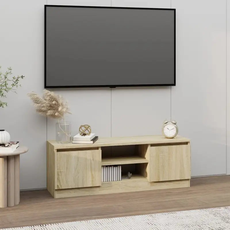 Klassieke TV-Kast met Deur in Hoogwaardig Bewerkt Hout - Sonoma eiken / 1 - Tv-meubels