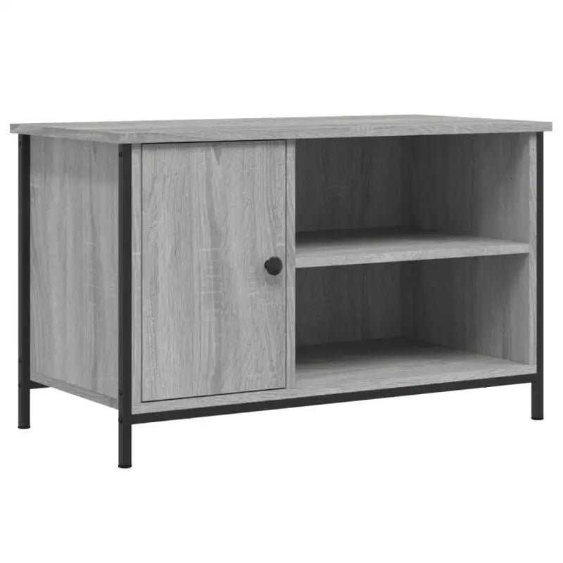 Klassieke Tv-meubel met ijzeren poten en bewerkt hout in grijs sonoma - Tv-meubels