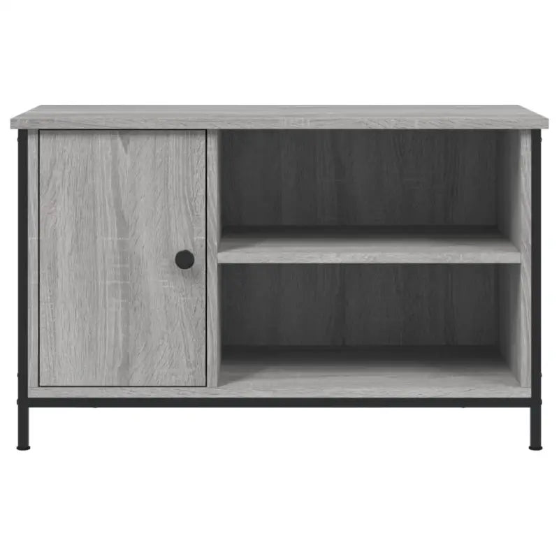 Klassieke Tv-meubel met ijzeren poten en bewerkt hout in grijs sonoma - Tv-meubels