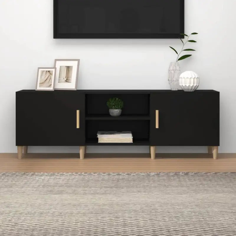 Klassieke Tv Meubel van Bewekt Hout voor een Stijlvolle Woonruimte - Zwart / 1 - Tv-meubels