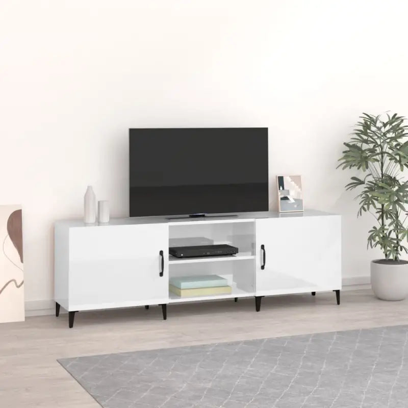 Klassieke Tv-meubel van bewerkt hout met hoge kwaliteit en vochtbestendigheid - Hoogglans wit / 1 - Tv-meubels