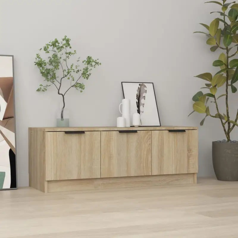 Klassieke Tv-Meubel Van Bewerkt Hout Met Hoogwaardige Afwerking - Sonoma eiken / 1 - Tv-meubels