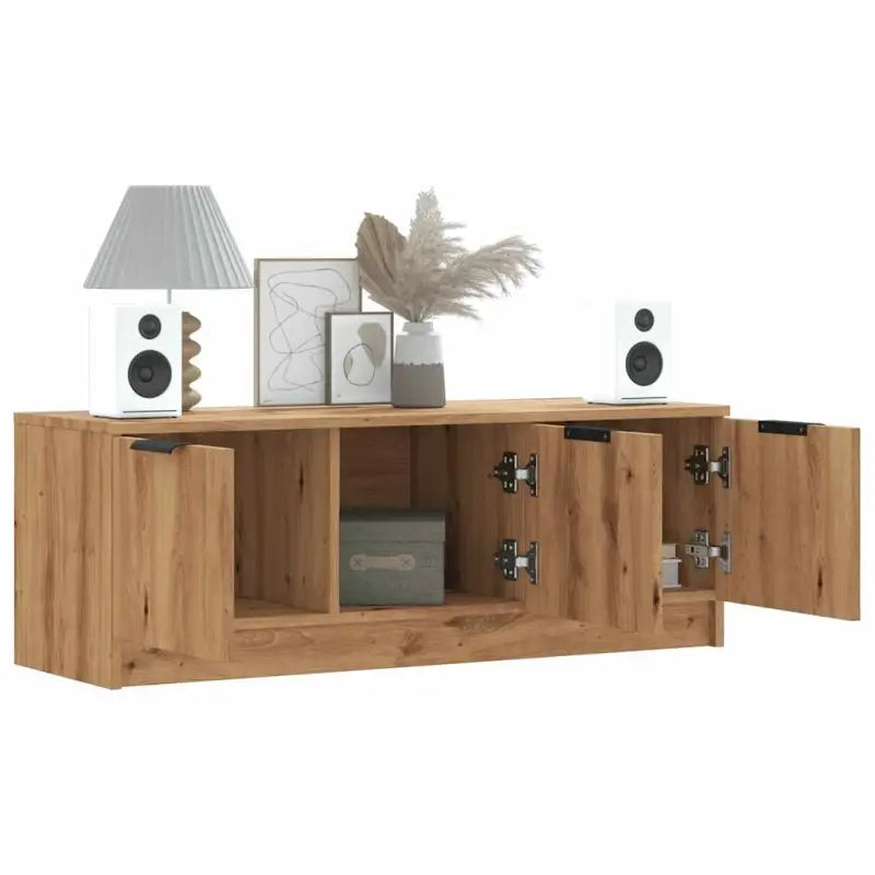 Klassieke Tv-Meubel Van Bewerkt Hout Met Hoogwaardige Afwerking - artisanaal eikenkleurig / 1 - Tv-meubels
