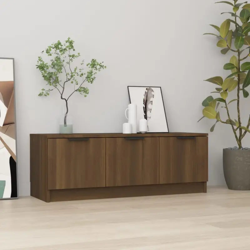 Klassieke Tv-Meubel Van Bewerkt Hout Met Hoogwaardige Afwerking - Bruineiken / 1 - Tv-meubels