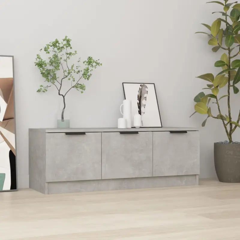 Klassieke Tv-Meubel Van Bewerkt Hout Met Hoogwaardige Afwerking - Betongrijs / 1 - Tv-meubels