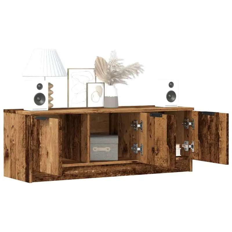 Klassieke Tv-Meubel Van Bewerkt Hout Met Hoogwaardige Afwerking - Oud hout / 1 - Tv-meubels