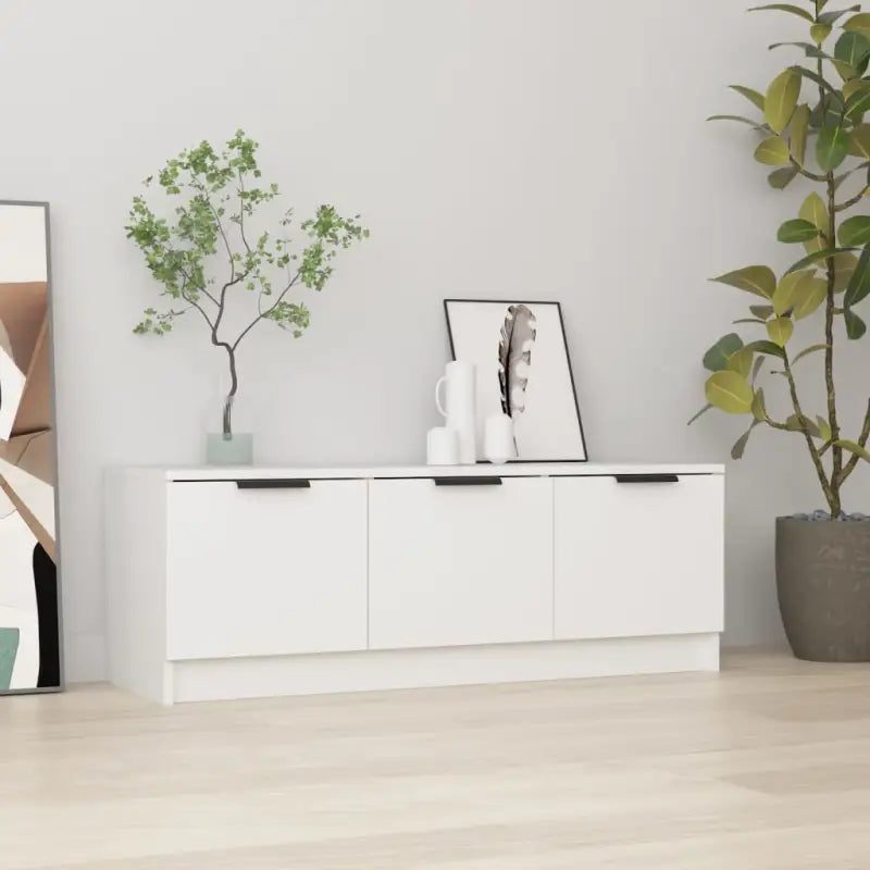 Klassieke Tv-Meubel Van Bewerkt Hout Met Hoogwaardige Afwerking - Wit / 1 - Tv-meubels