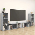 Klassieke tv-meubel van bewerkt hout met trendy design - Betongrijs / 4 - Tv-meubels