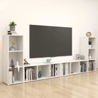 Klassieke tv-meubel van bewerkt hout met trendy design - Wit / 4 - Tv-meubels