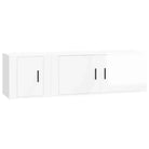 Klassieke Tv-meubels in bewerkt hout met hoogglans wit design - Hoogglans wit / 2 - Tv-meubels