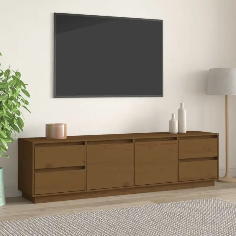 Klassieke Tv-Meubels in Massief Grenenhout voor een Trendy en Praktisch Design - Honingbruin / 1 - Tv-meubels