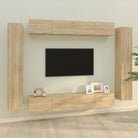 Klassieke Tv-meubels met bewerkt hout voor een stijlvolle woonkamer - Sonoma eiken / 8 / 100 cm - Tv-meubels