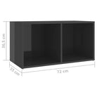 Klassieke Tv-meubels met hoogglans grijs en bewerkt hout design - Betongrijs / 1 - Tv-meubels