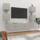Klassieke Tv-meubels van bewerkt hout met trendy en praktische design - Betongrijs / 6 / 80 cm - Tv-meubels