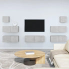 Klassieke Tv-meubels van bewerkt hout met trendy en praktische design - Betongrijs / 7 - Tv-meubels