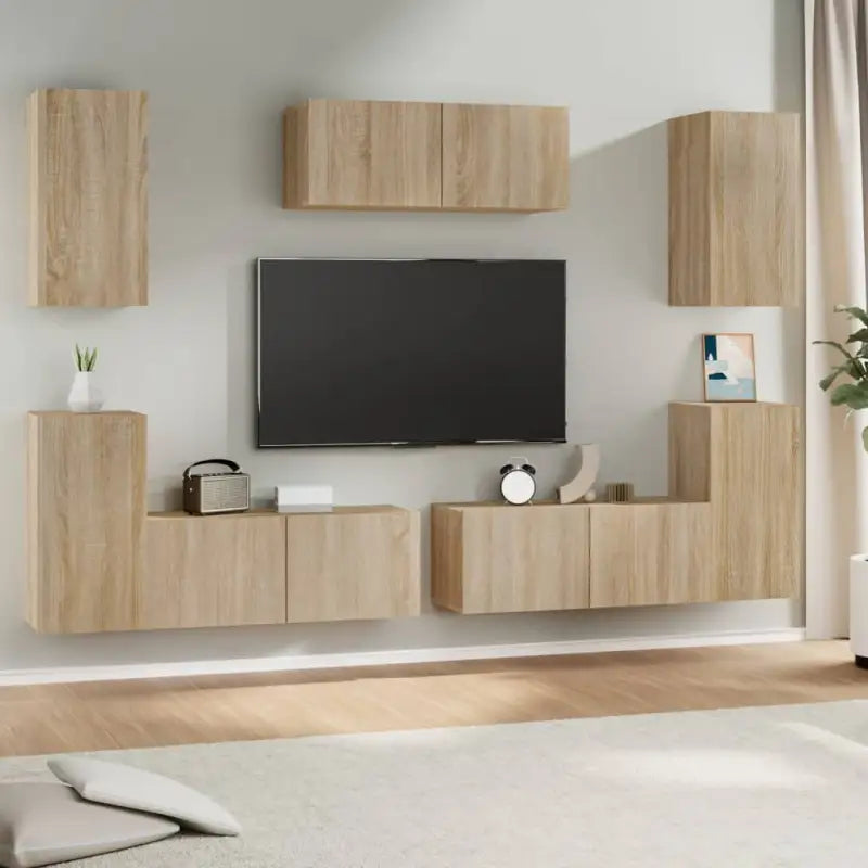 Klassieke TV-meubels van bewerkt hout met trendy en praktische design - Sonoma eiken / 7 / 80 cm - Tv-meubels