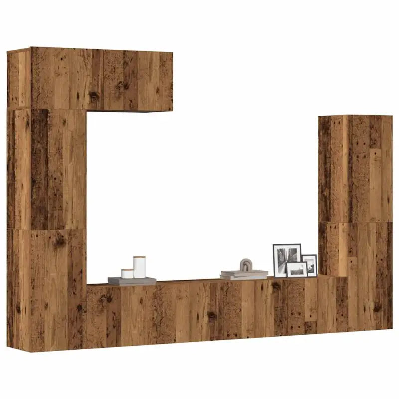 Klassieke TV-meubels van bewerkt hout met trendy en praktische design - Oud hout / 7 / 80 cm - Tv-meubels