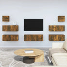 Klassieke Tv-meubels van bewerkt hout met trendy en praktische design - Gerookt eiken / 7 - Tv-meubels