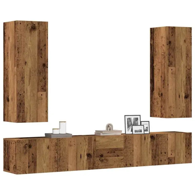 Klassieke tv-meubels van bewerkt hout voor een stijlvolle kamer centerpiece - Oud hout / 5 / 80 cm - Tv-meubels