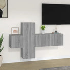 Klassieke tv-meubels van bewerkt hout voor een stijlvolle kamer centerpiece - Grijs sonoma / 3 / 80 cm - Tv-meubels