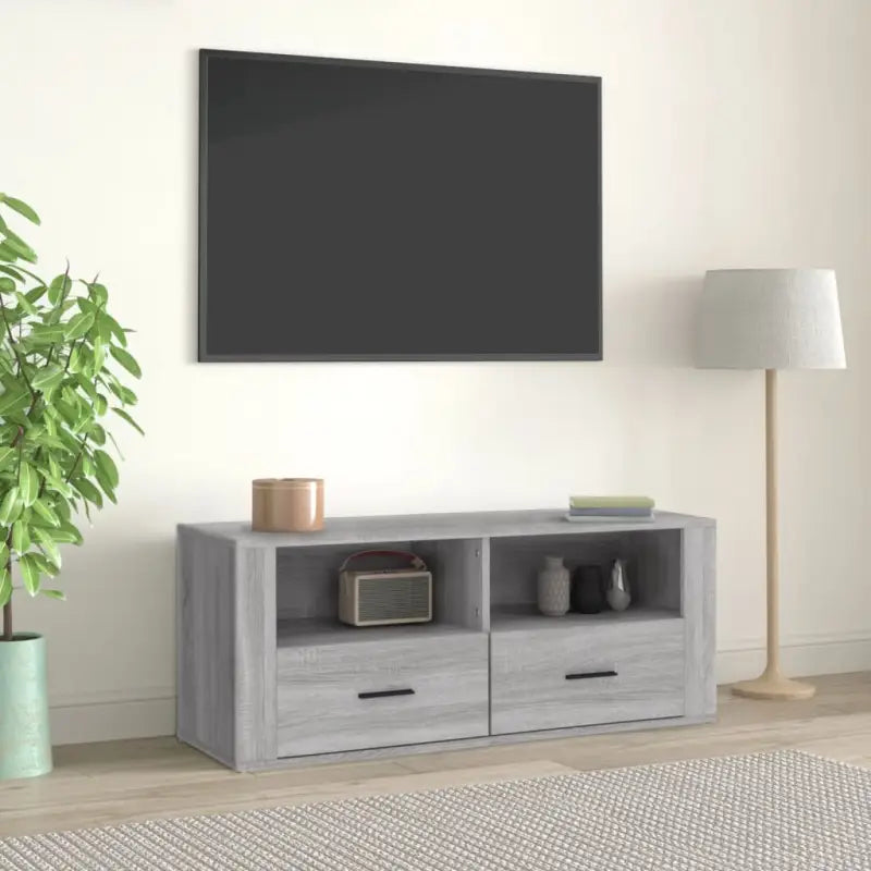 Klassieke tv-meubels van bewerkt hout voor een stijlvolle woonkamer - Grijs sonoma / 1 - Tv-meubels