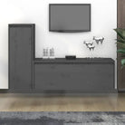 Klassieke TV-meubels van massief grenenhout voor een stijlvolle kamer - Grijs / 2 - Tv-meubels